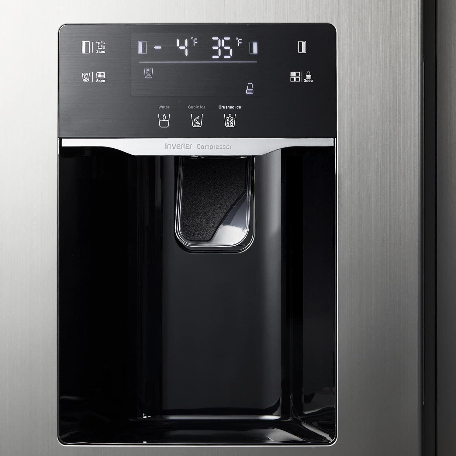 Water dispenser with double door refrigerator