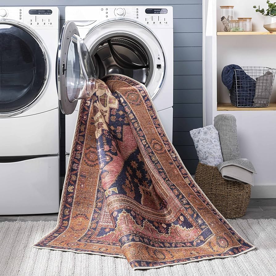 rug in a washing machine