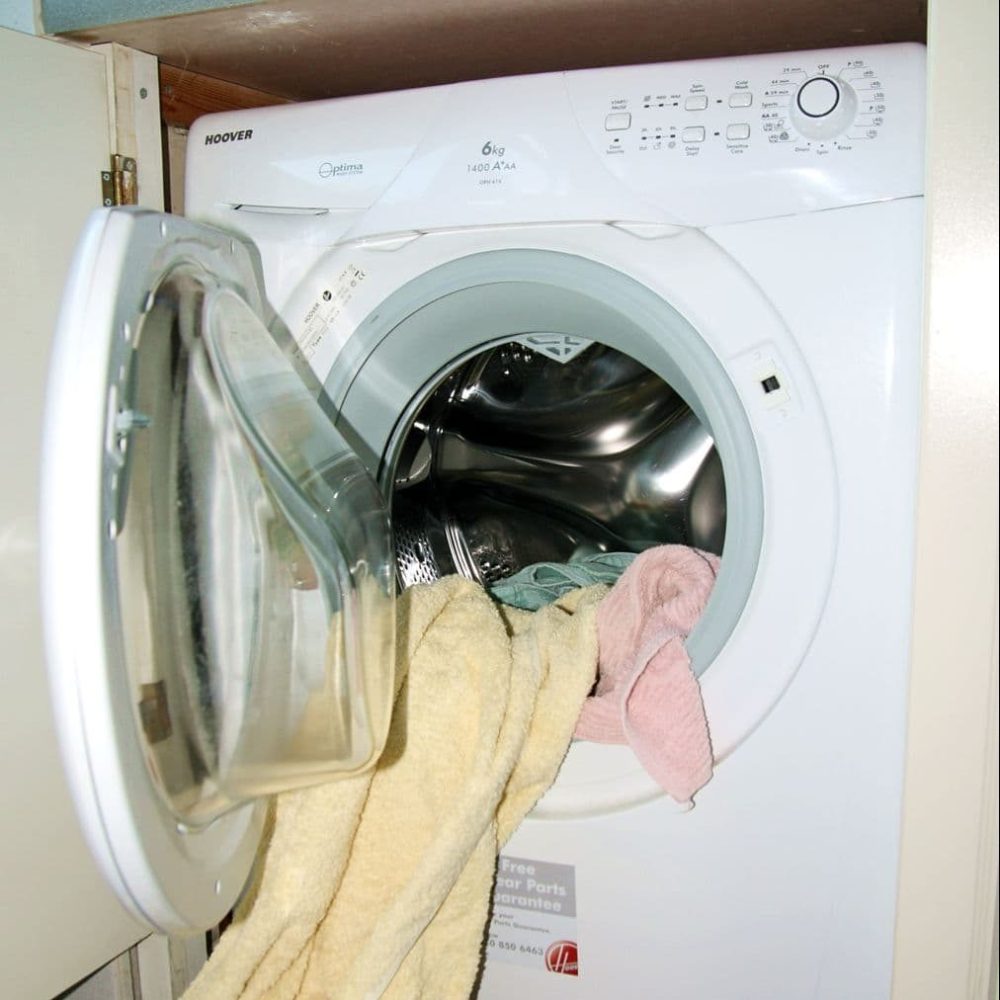 wet clothes in dryer