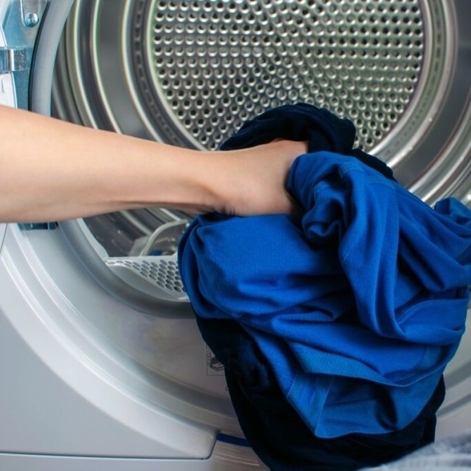 soaking wet clothes in dryer