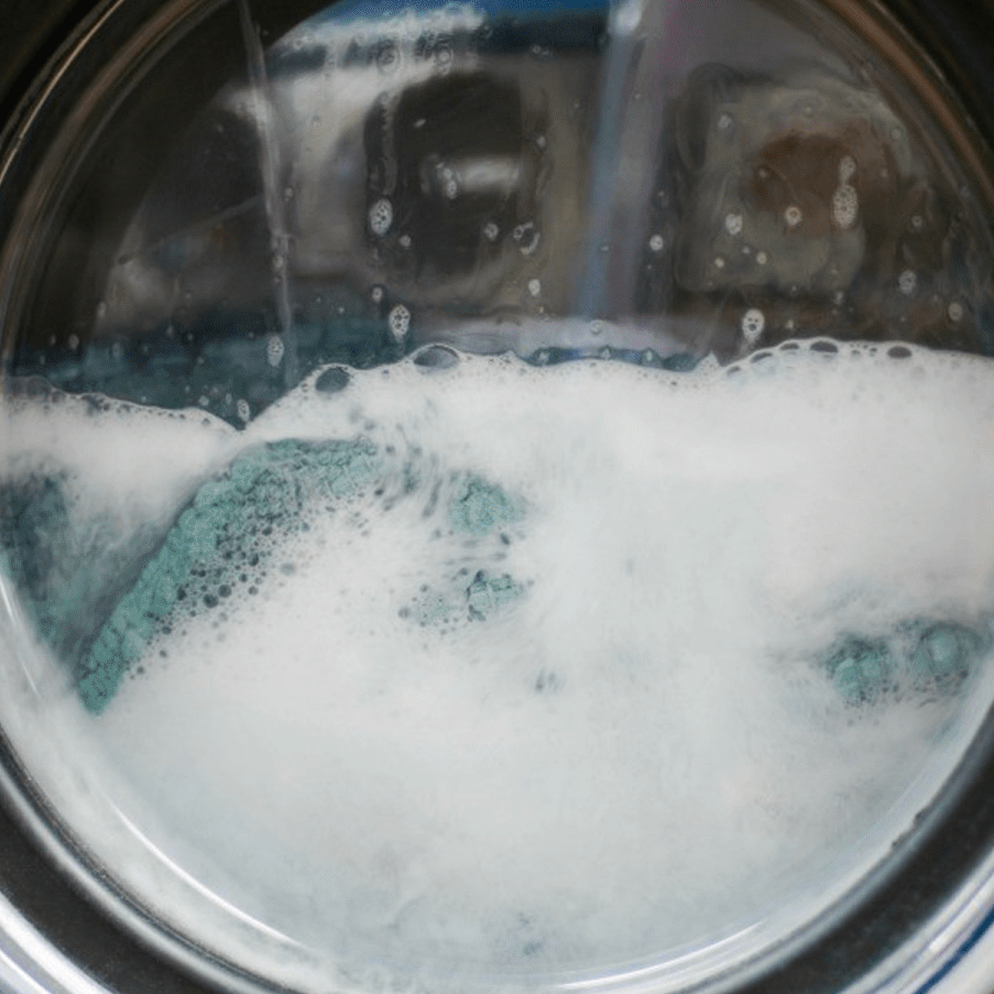 a washing machine full of water