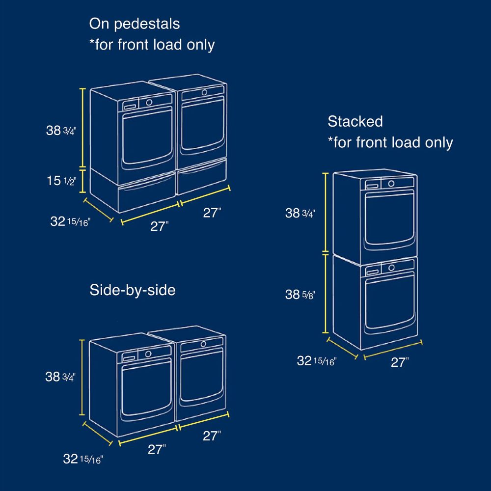 stackable washer and dryer dimensions