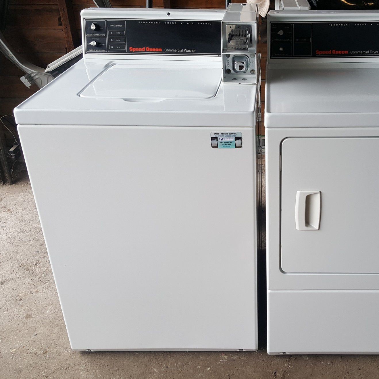 coin operated washer and dryer